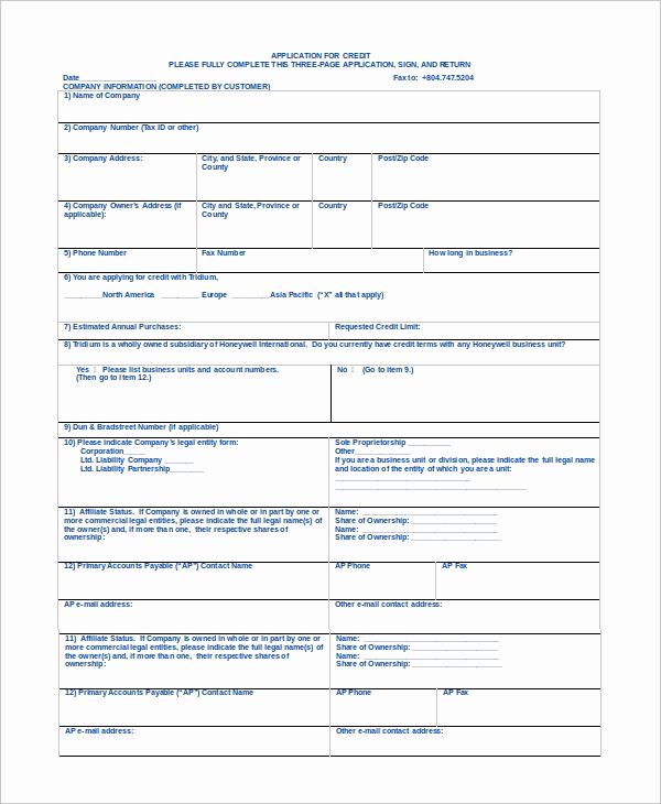 Credit Application form Pdf Fresh Sample Credit Application 11 Examples In Pdf Word