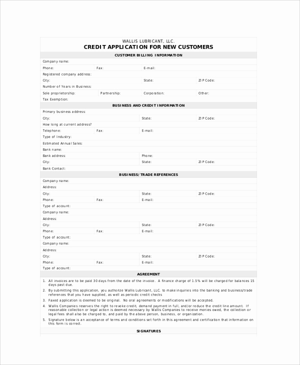 Credit Application form Pdf Lovely Sample Credit Application form 8 Documents In Pdf Word