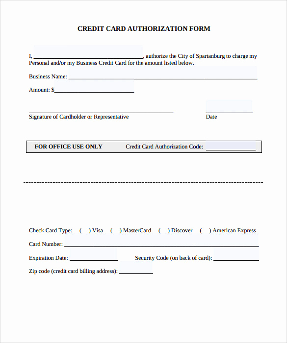 Credit Card Authorization form Pdf Lovely Credit Card Authorization form 9 Download Free