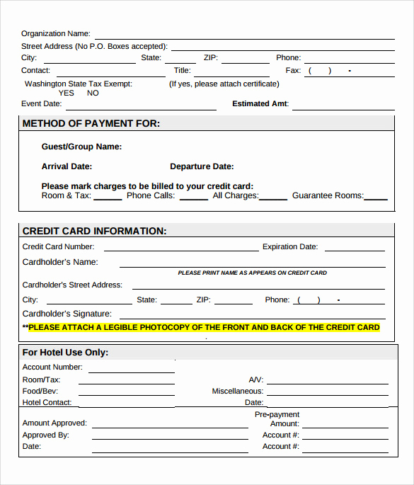 Credit Card Authorization form Pdf Luxury 7 Credit Card Authorization forms to Download