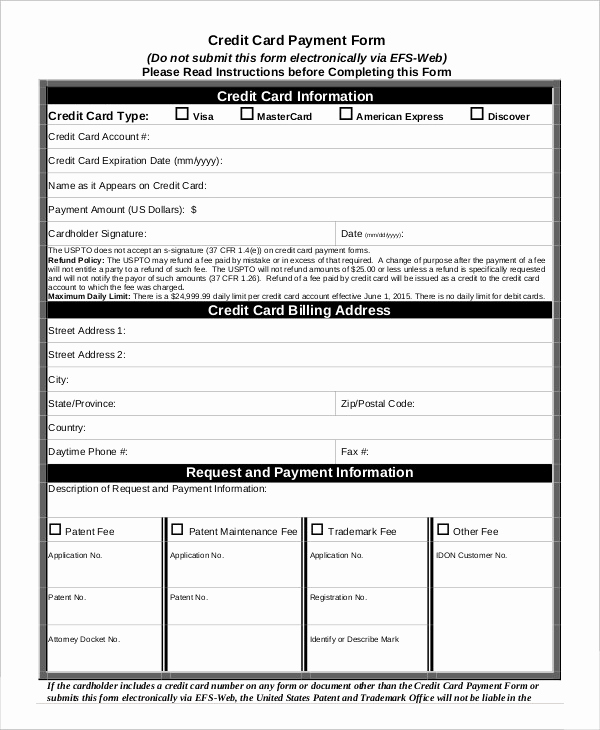 Credit Card form Template New Credit Card Authorization form Template 10 Free Sample