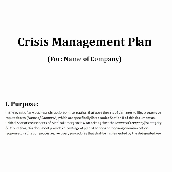 Crisis Communication Plan Template Unique Free Downloadable Template A Plan for Crisis Management