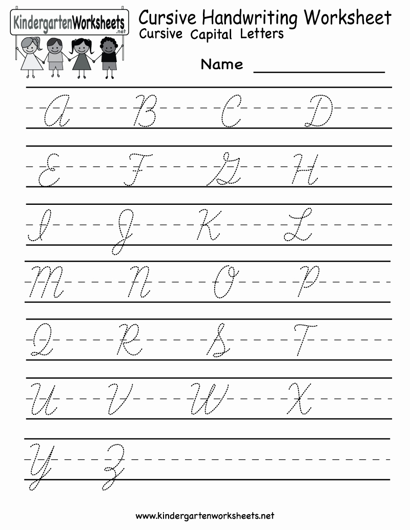 Cursive Handwriting Practice Pdf Beautiful Kindergarten Cursive Handwriting Worksheet Printable