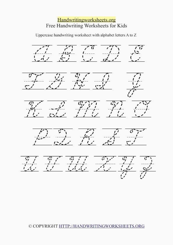 cursive letters practice sheets