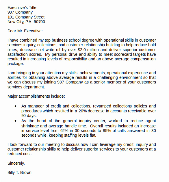 sample customer service cover letter example