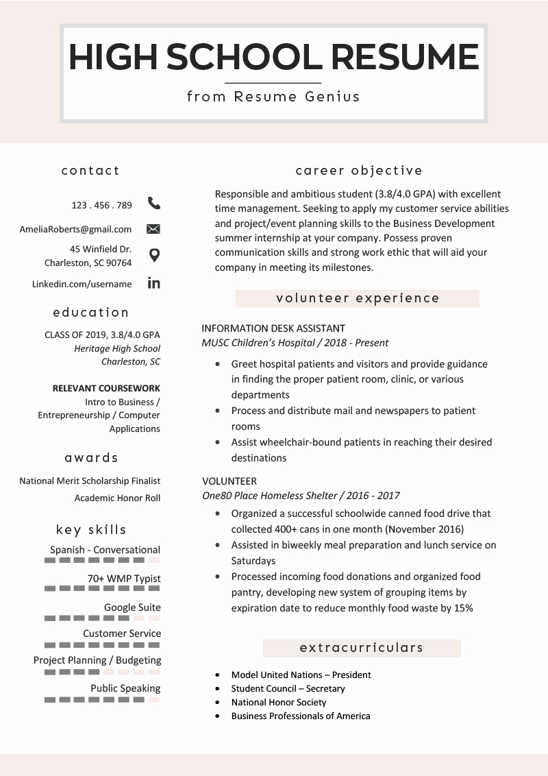 Cv Examples for Students Best Of High School Student Resume Sample &amp; Writing Tips