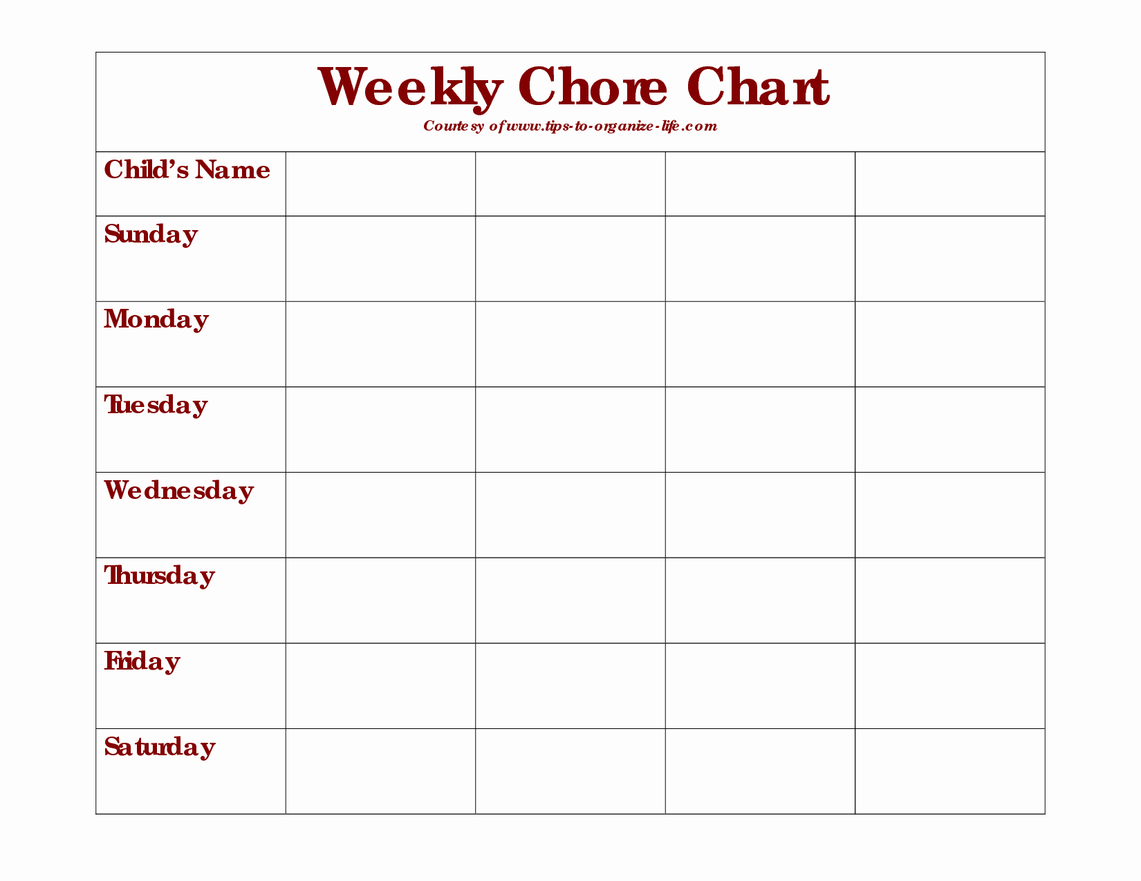 Daily Chore Chart Template Awesome 9 Best Of Monthly Chore Chart Printable Templates