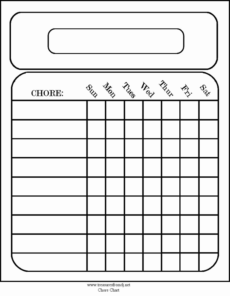 Daily Chore Chart Template Awesome Free Blank Chore Charts Templates