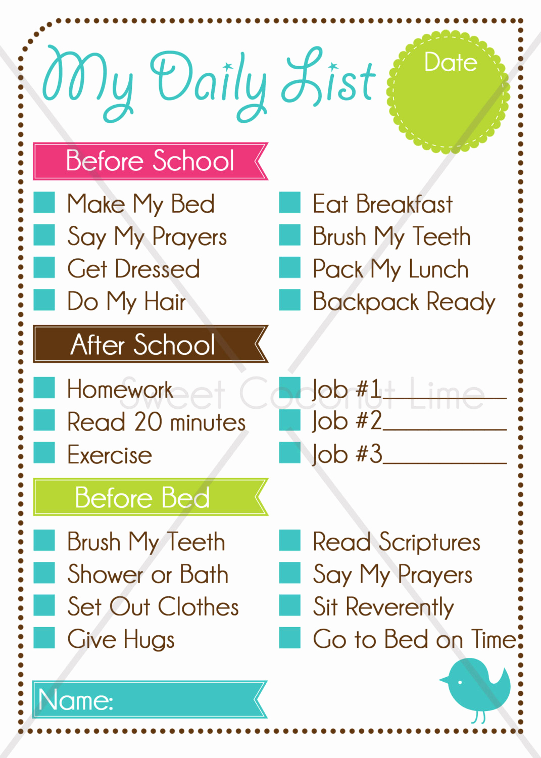 Daily Chore Chart Template Best Of Kid S Editable Daily List and Chore Chart
