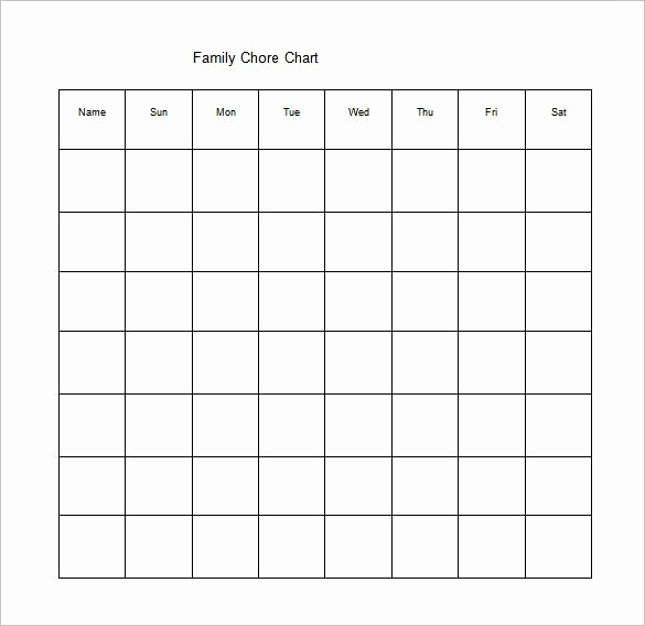 Daily Chore Chart Template Inspirational Family Chore Chart Template – 13 Free Sample Example