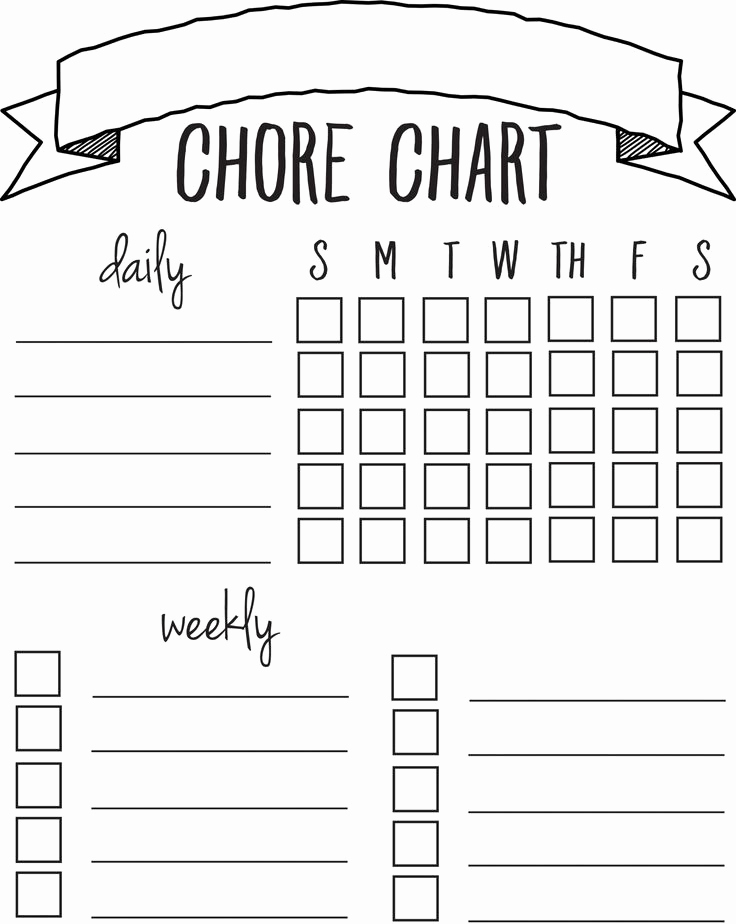 Printable Daily Chore Chart Template