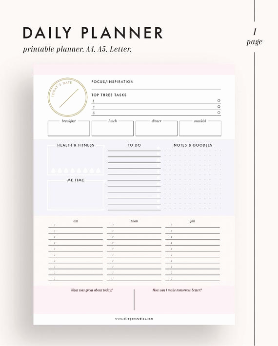 Daily Planner Printable Pdf Lovely Daily Planner Printable Planner Planner Inserts Planner