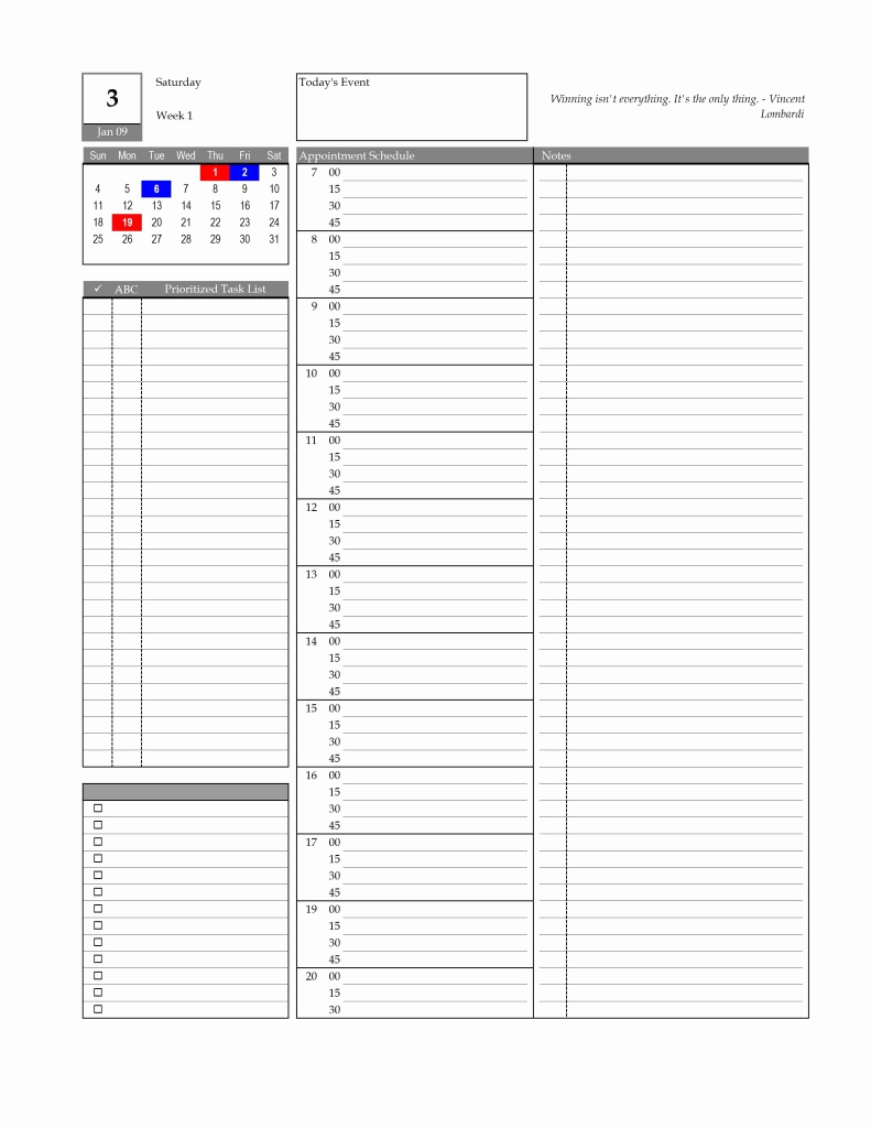 Daily Planner Template Excel Beautiful Daily Planner Template