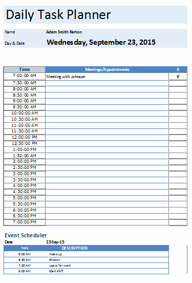 Daily Planner Template Excel Beautiful Daily Planner Template that Helps to Keep You On Track