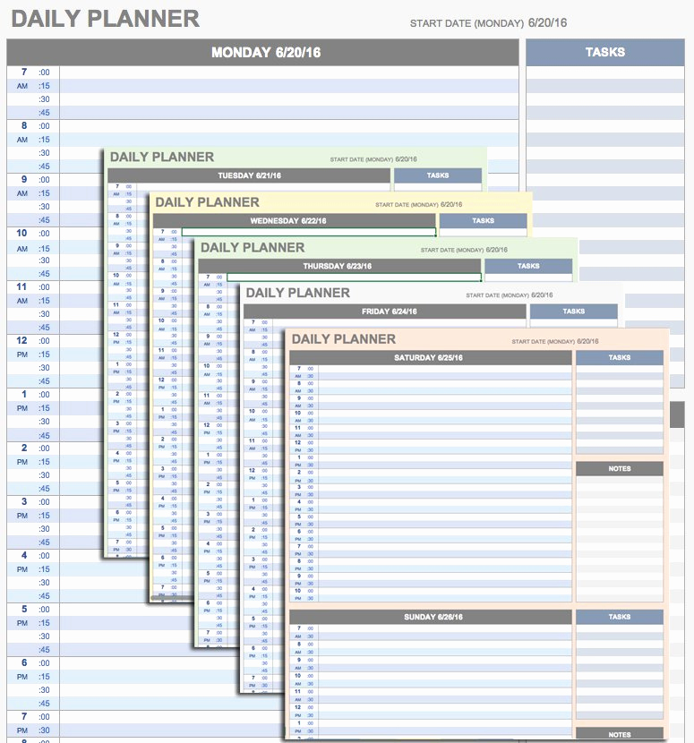 Daily Planner Template Excel Inspirational Free Daily Schedule Templates for Excel Smartsheet