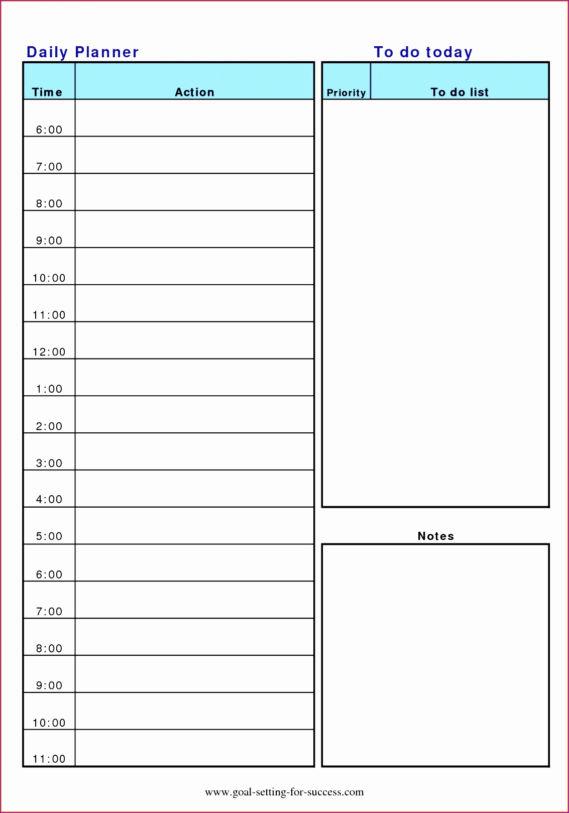 Daily Planner Template Excel New 8 Daily Planner Excel Template Exceltemplates