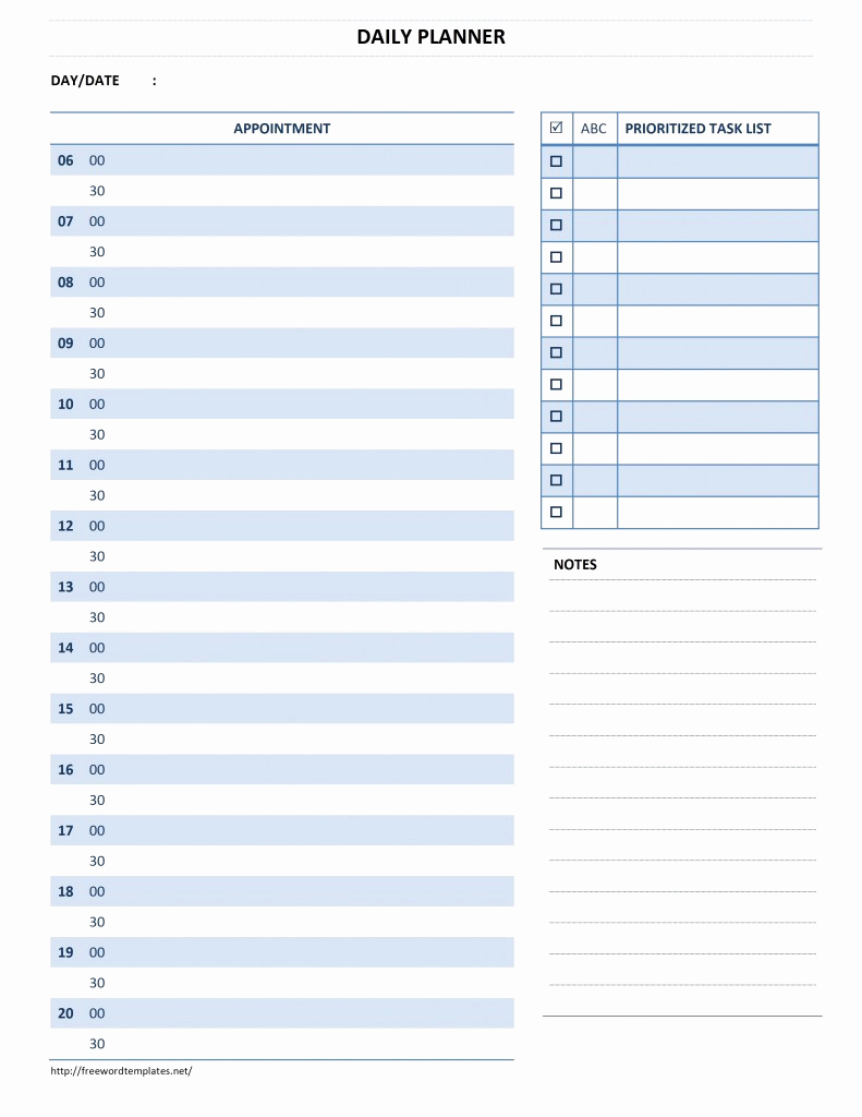 Daily Planner Template Word Elegant Daily Planner Template