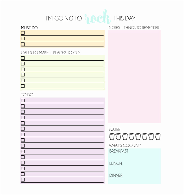 Daily Planner Template Word Inspirational Daily Planner Template Pdf