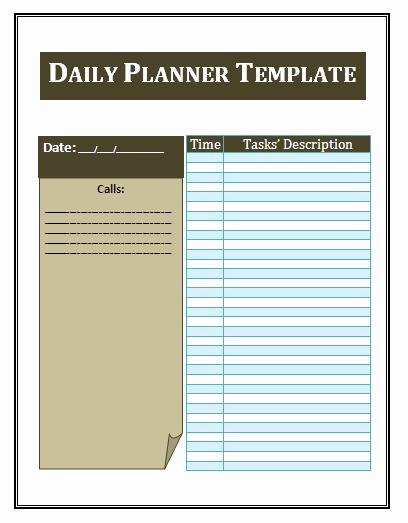 Daily Planner Template Word Lovely 7 Daily Planner Templates Word Excel &amp; Pdf
