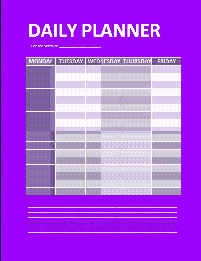 Daily Planner Template Word Unique Daily Planner Template