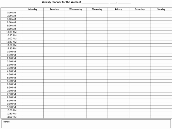 Daily Schedule Template Excel Beautiful 7 Free Weekly Planner Template &amp; Schedule Planners Word