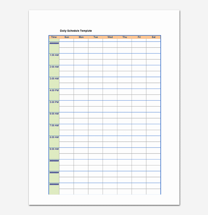 Daily Schedule Template Pdf Fresh Daily Schedule Template 22 Planners for Excel Word