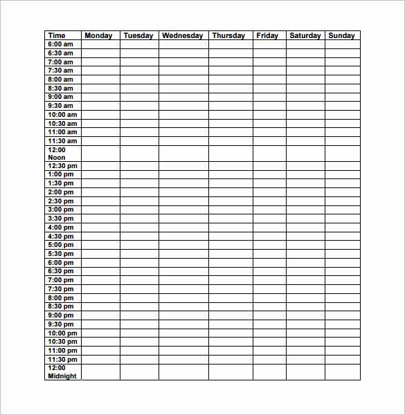 Daily Schedule Template Pdf New Daily Schedule Template 37 Free Word Excel Pdf