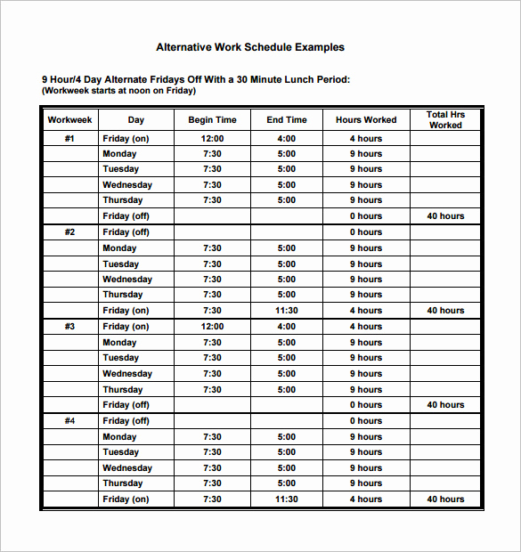 Daily Schedule Template Pdf Unique 17 Daily Work Schedule Templates &amp; Samples Doc Pdf