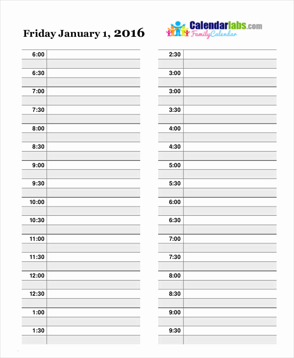 Daily Schedule Template Pdf Unique Daily Calendar Free Pdf Word Documents Download