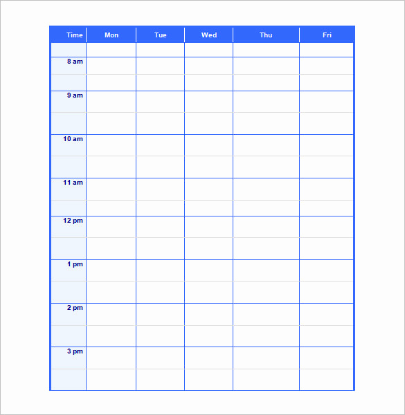 Daily Schedule Template Word Awesome Blank Schedule Template – 21 Free Word Excel Pdf format
