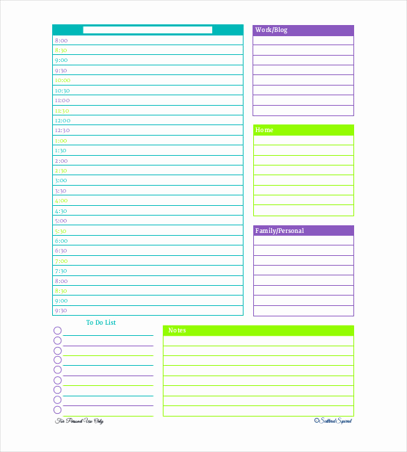 Daily Schedule Template Word Unique 30 Daily Planner Templates Pdf Doc