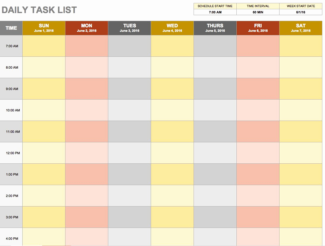Daily Task List Template Awesome Free Daily Schedule Templates for Excel Smartsheet
