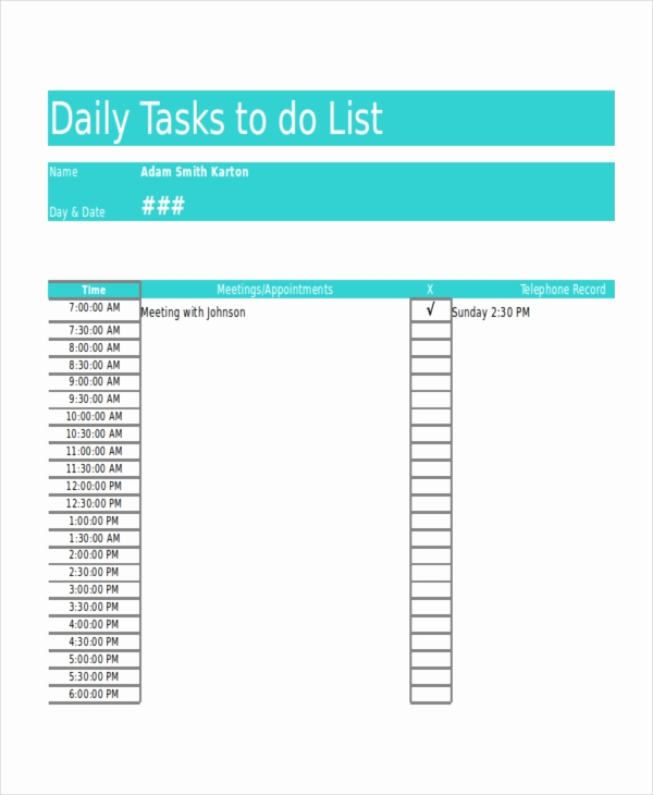 Daily todo List Template Inspirational Work to Do List Template 6 Free Word Excel Pdf