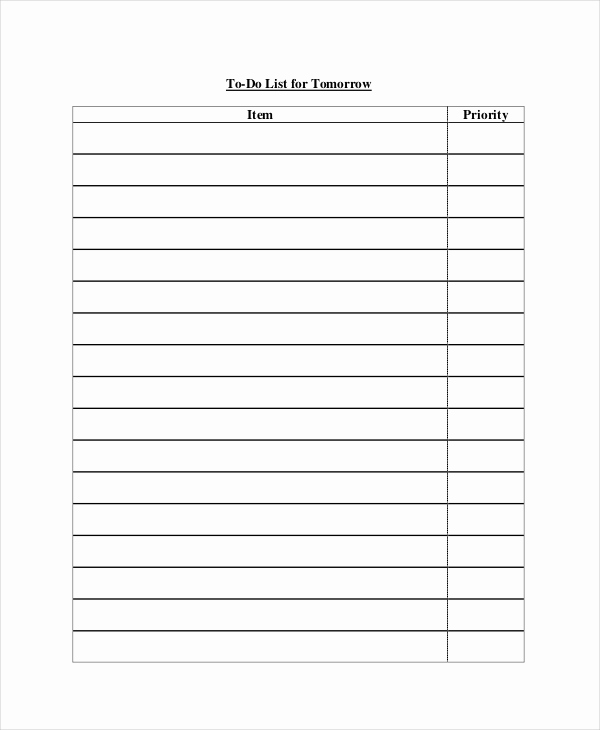 Daily todo List Template Luxury to Do List 13 Free Word Excel Pdf Documents Download