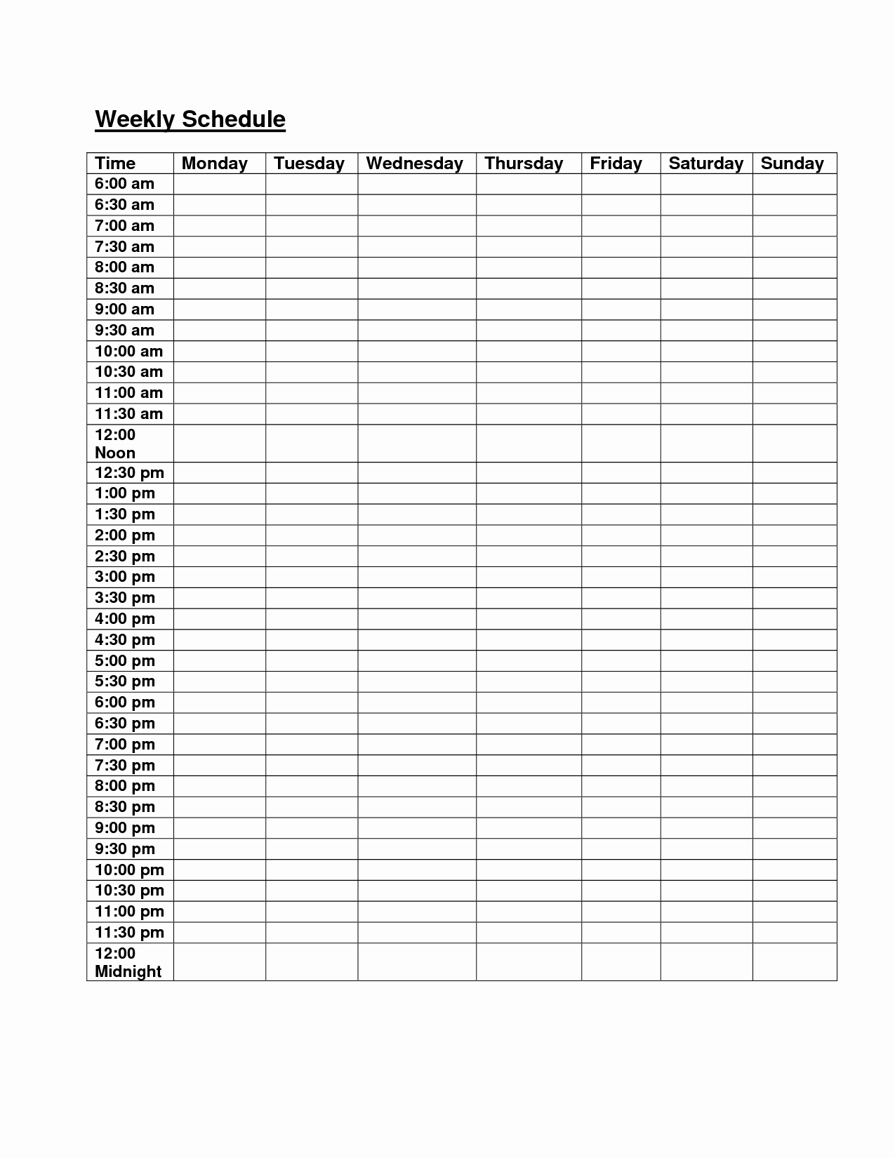 Daily Work Schedule Template New Printable Daily Schedule