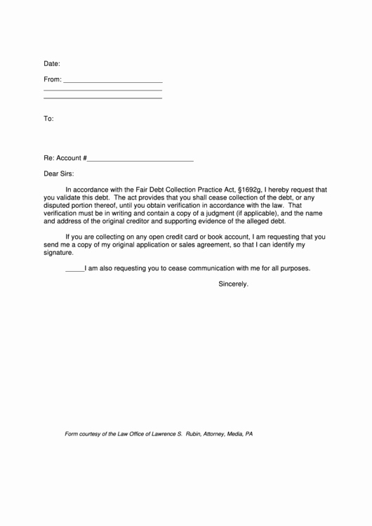 Debt Validation Letter Template Beautiful 3 Debt Validation Letter Free to In Pdf