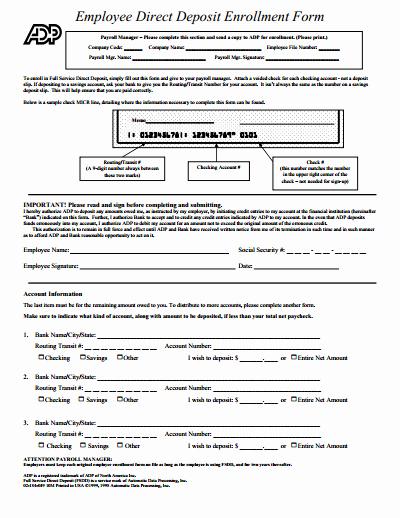 Direct Deposit form Template Awesome Direct Deposit form Free Download Create Edit Fill and