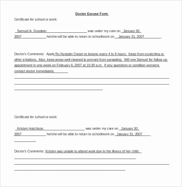 Doctor Excuse for Work Awesome 35 Doctors Note Templates Word Pdf Apple Pages