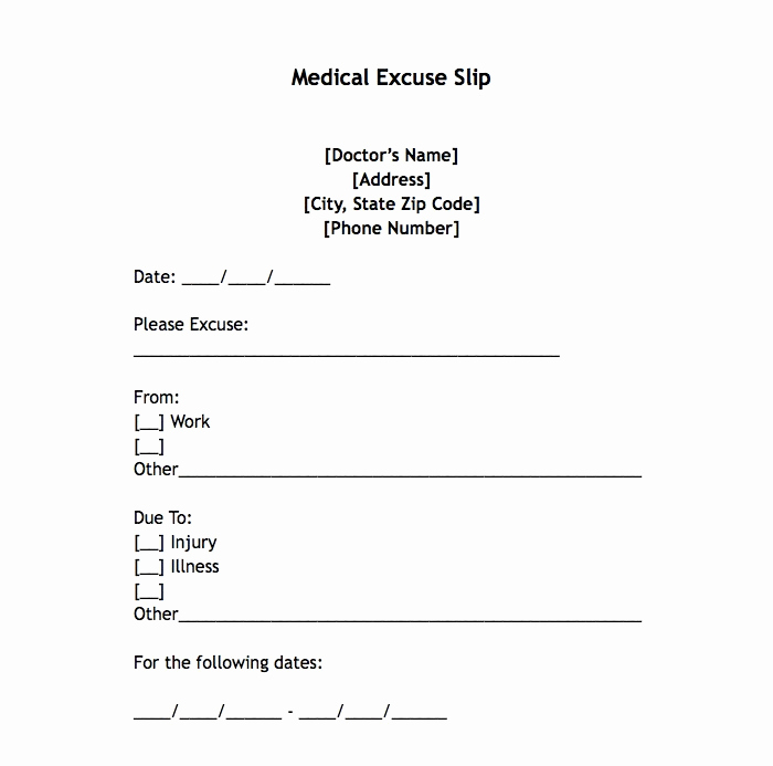 Doctor Excuse for Work Elegant 25 Free Printable Doctor Notes Templates for Work Updated