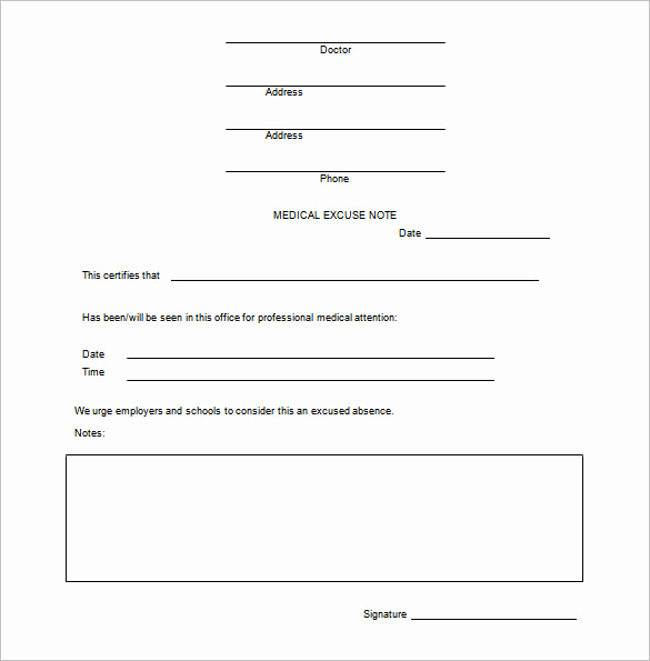 Doctor Excuse for Work New 12 Doctor Note Templates for Work Pdf Word Apple