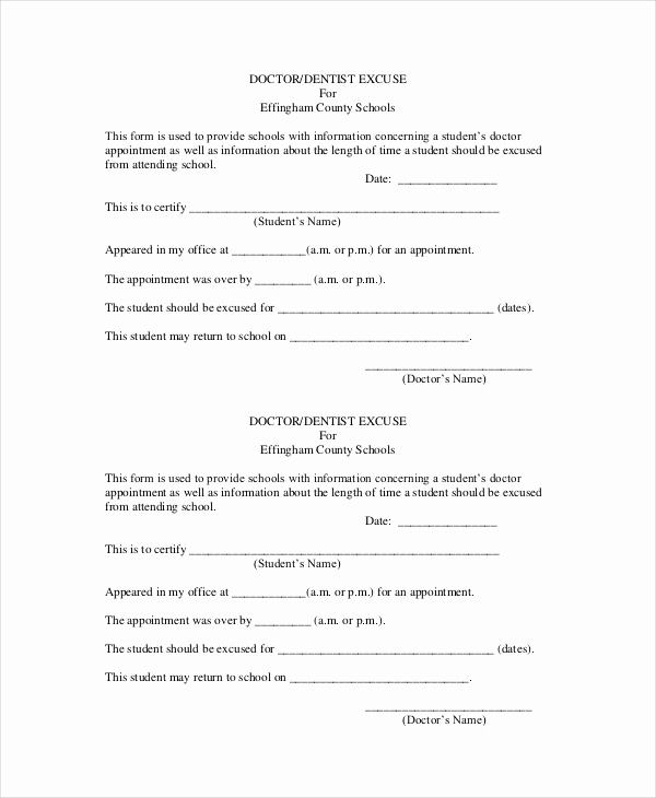 Doctor Note for School Best Of Doctors Note Template for School 6 Free Word Pdf