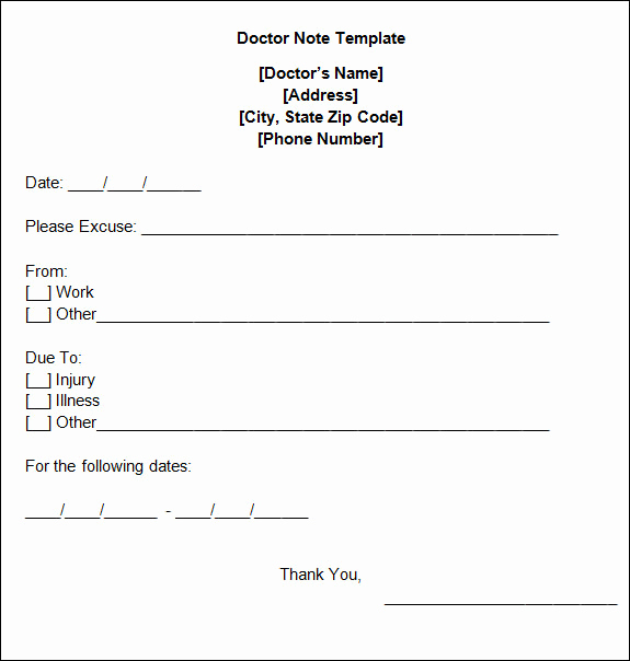 Doctor Notes for Work Free Luxury 36 Doctors Note Samples Pdf Word Pages