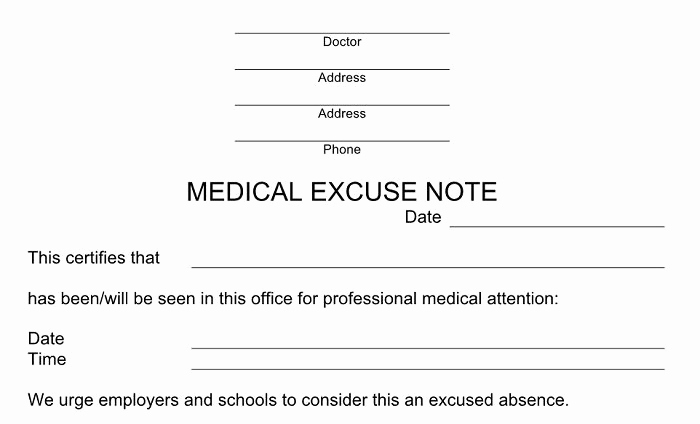 Doctor Notes for Work Inspirational 25 Free Doctor Note Excuse Templates Template Lab