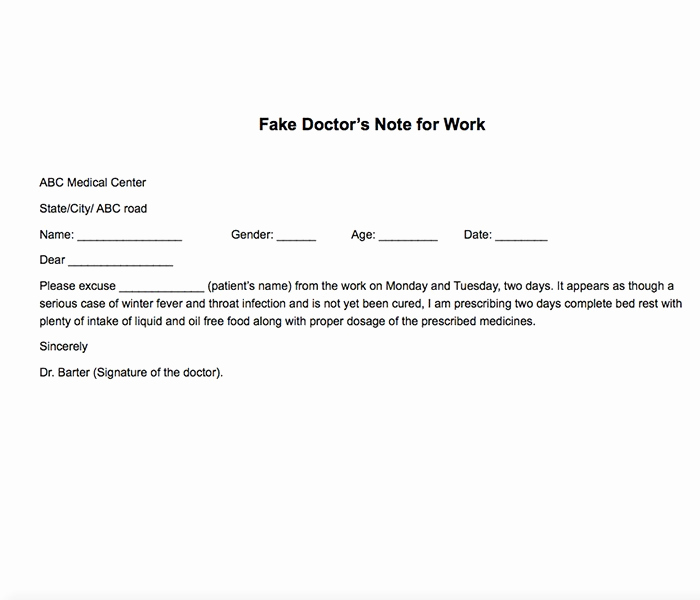 Doctors Excuse for Work Lovely 25 Free Printable Doctor Notes Templates for Work Updated