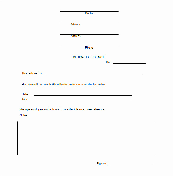 Doctors Excuse for Work Pdf Lovely Doctor Note Templates for Work 7 Free Sample Example