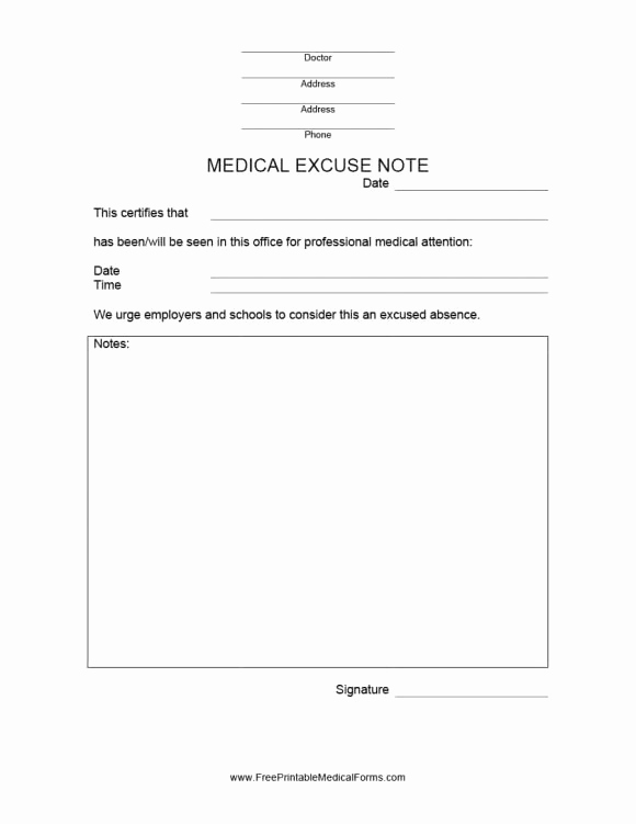 Doctors Note for Work Absence Beautiful 42 Fake Doctor S Note Templates for School &amp; Work