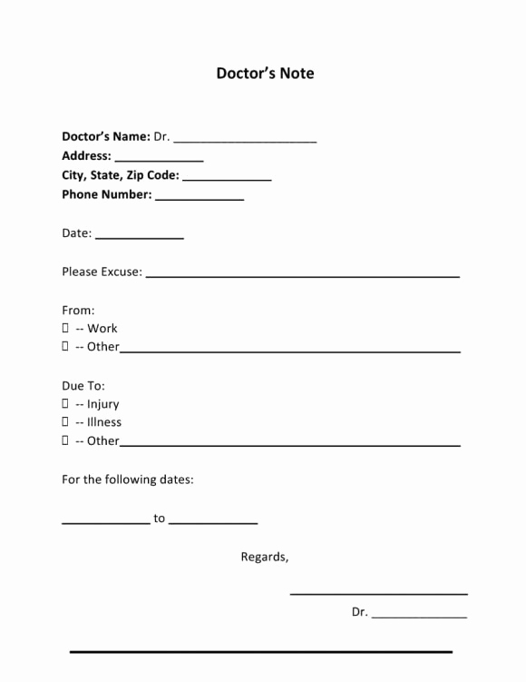 Doctors Note Template for Work Best Of 42 Fake Doctor S Note Templates for School &amp; Work