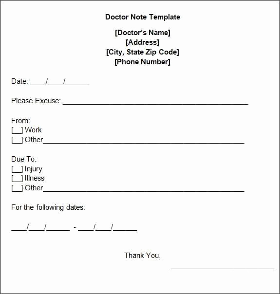 Doctors Note Template Microsoft Word Best Of 9 Doctor Note Templates Word Excel Pdf formats