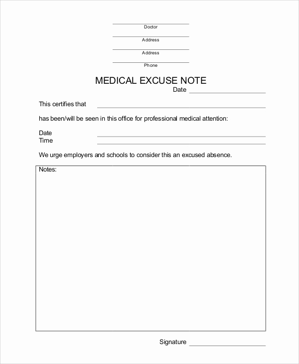 Doctors Note Template Microsoft Word Elegant 7 Sample Doctor Notes