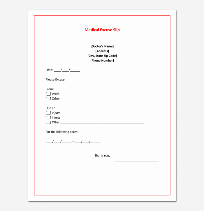 Doctors Note Template Microsoft Word Lovely Doctors Note Template 7 Fillable Notes for Word &amp; Pdf